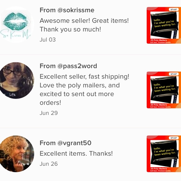 20 Poly Mailers Waterproof, Self Sealing,10“x13“, Black With Gold Print - Picture 6 of 6